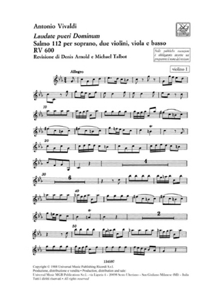 Laudate pueri Dominum RV 600 - VIVALDI - Partition